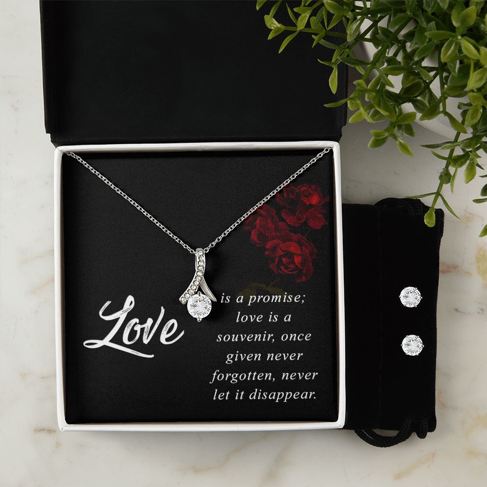 Girlfriend Jewelry Set, Necklace and Earring Set for Girlfriend | Custom Heart Design
