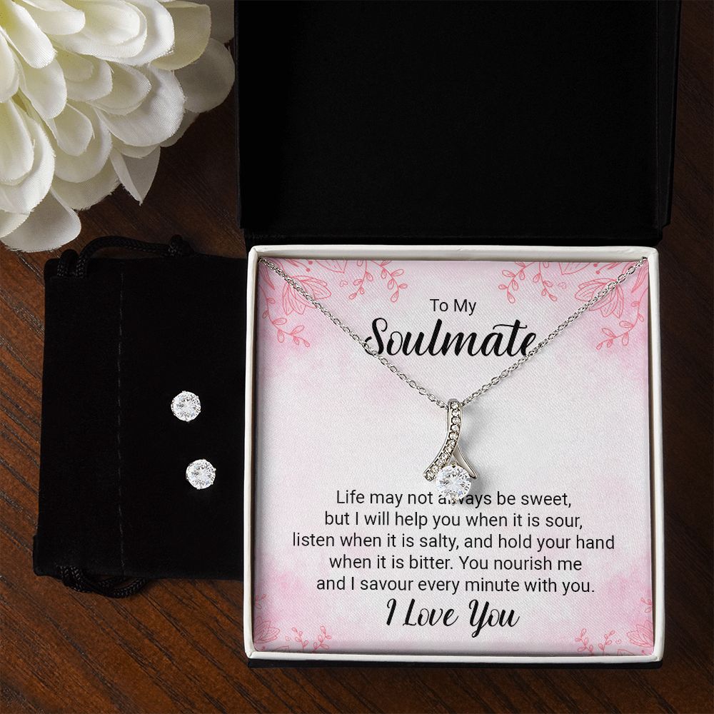 Girlfriend Jewelry Set, Necklace and Earring Set for Girlfriend | Custom Heart Design