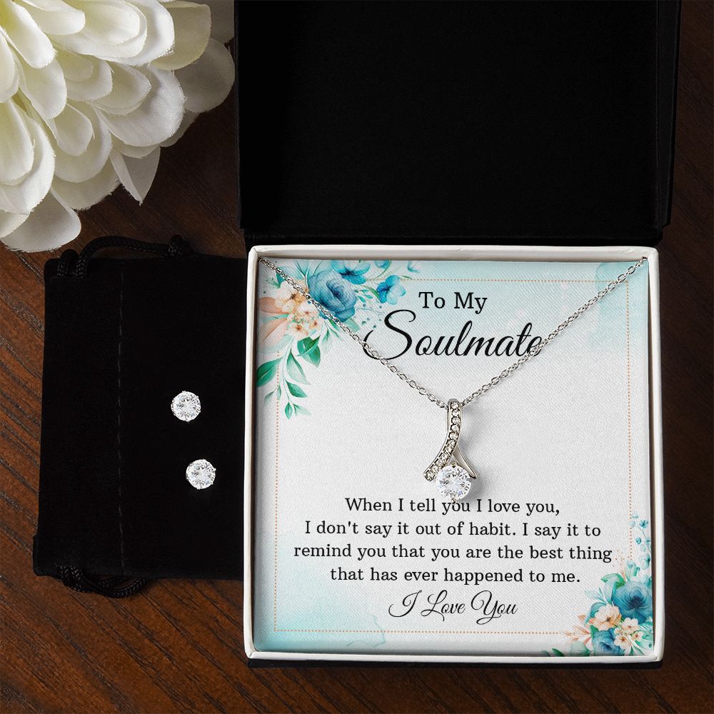 Girlfriend Jewelry Set, Necklace and Earring Set for Girlfriend | Custom Heart Design