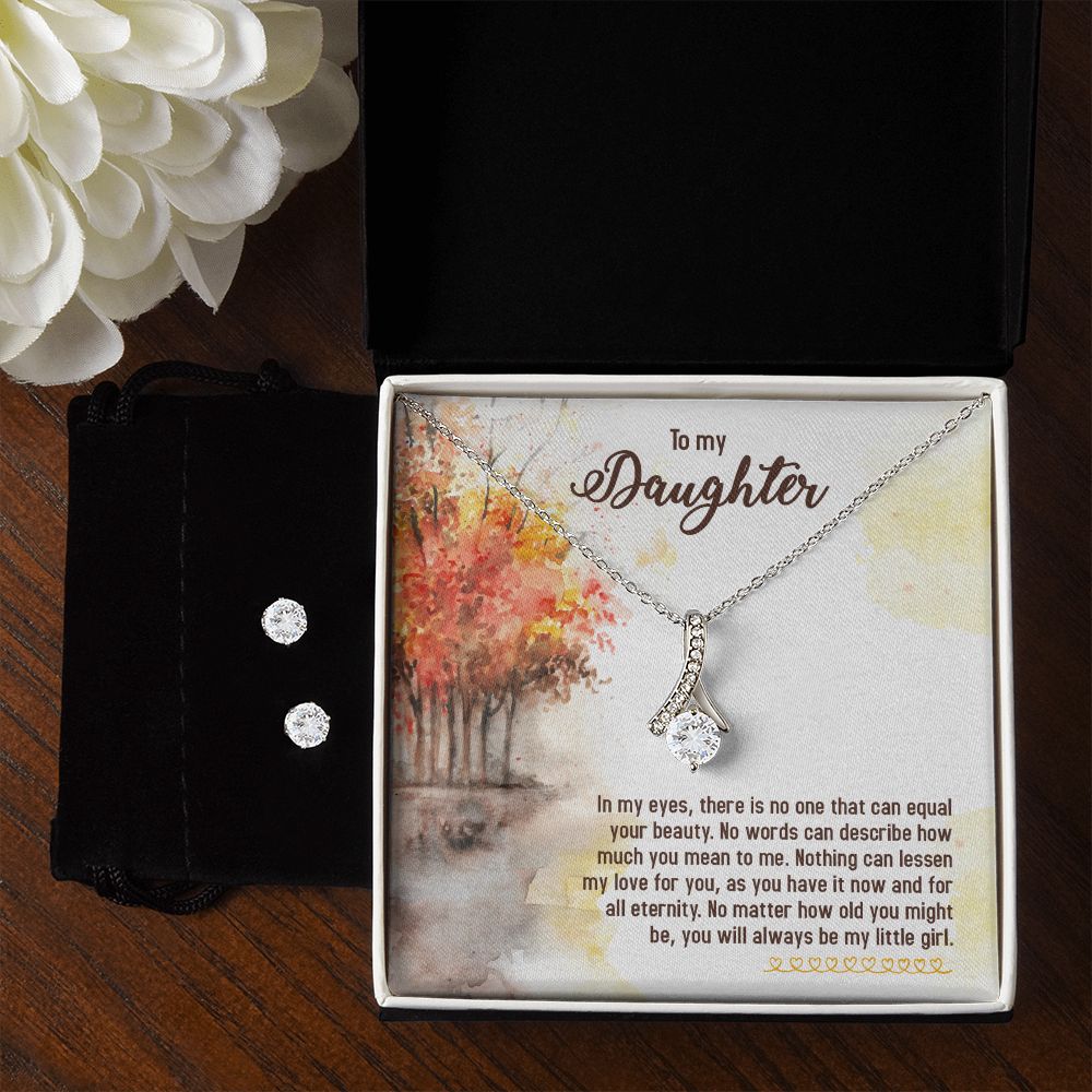 Daughter Pendant and Earring Set-In my eyes | Custom Heart Design