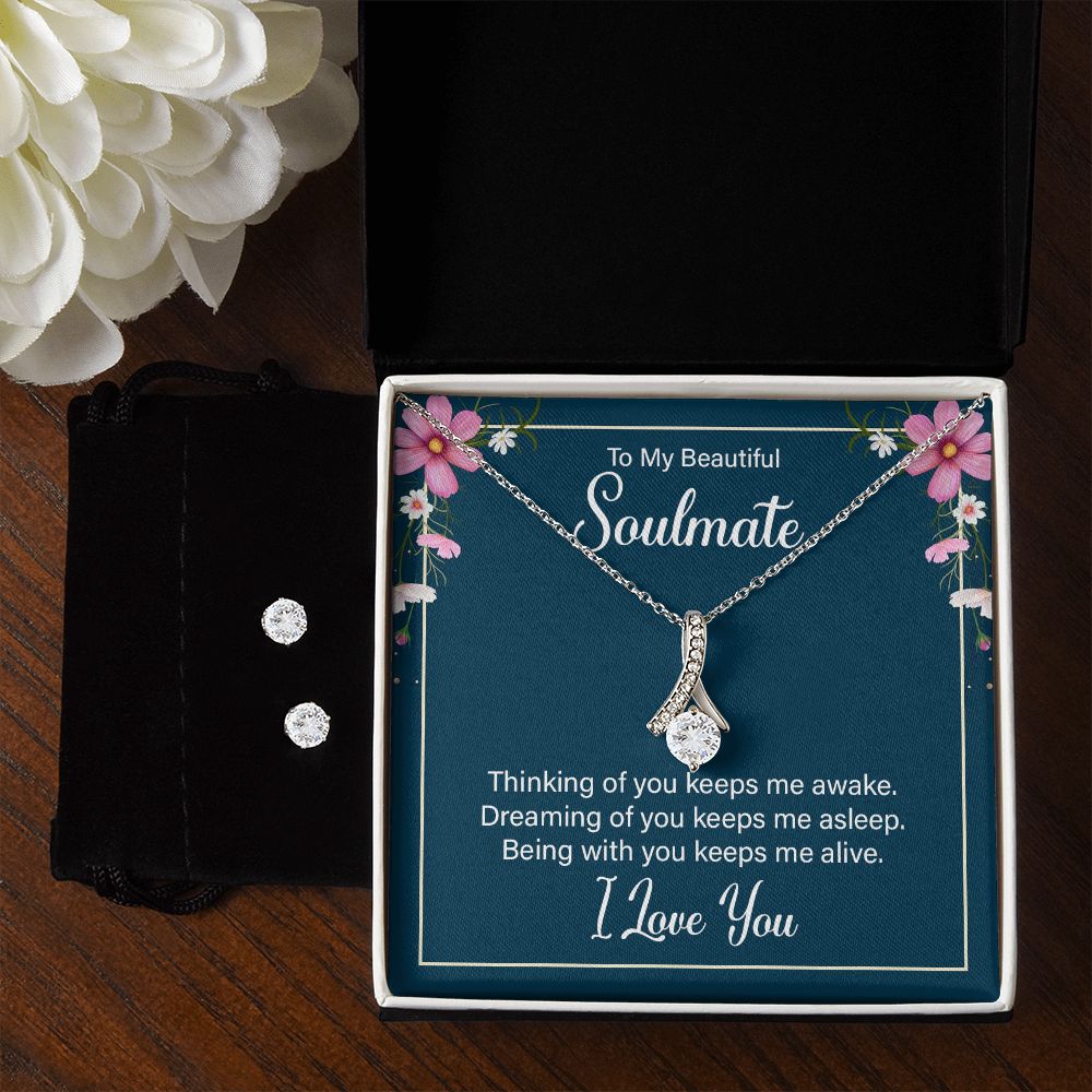 Girlfriend Jewelry Set, Necklace and Earring Set for Girlfriend | Custom Heart Design