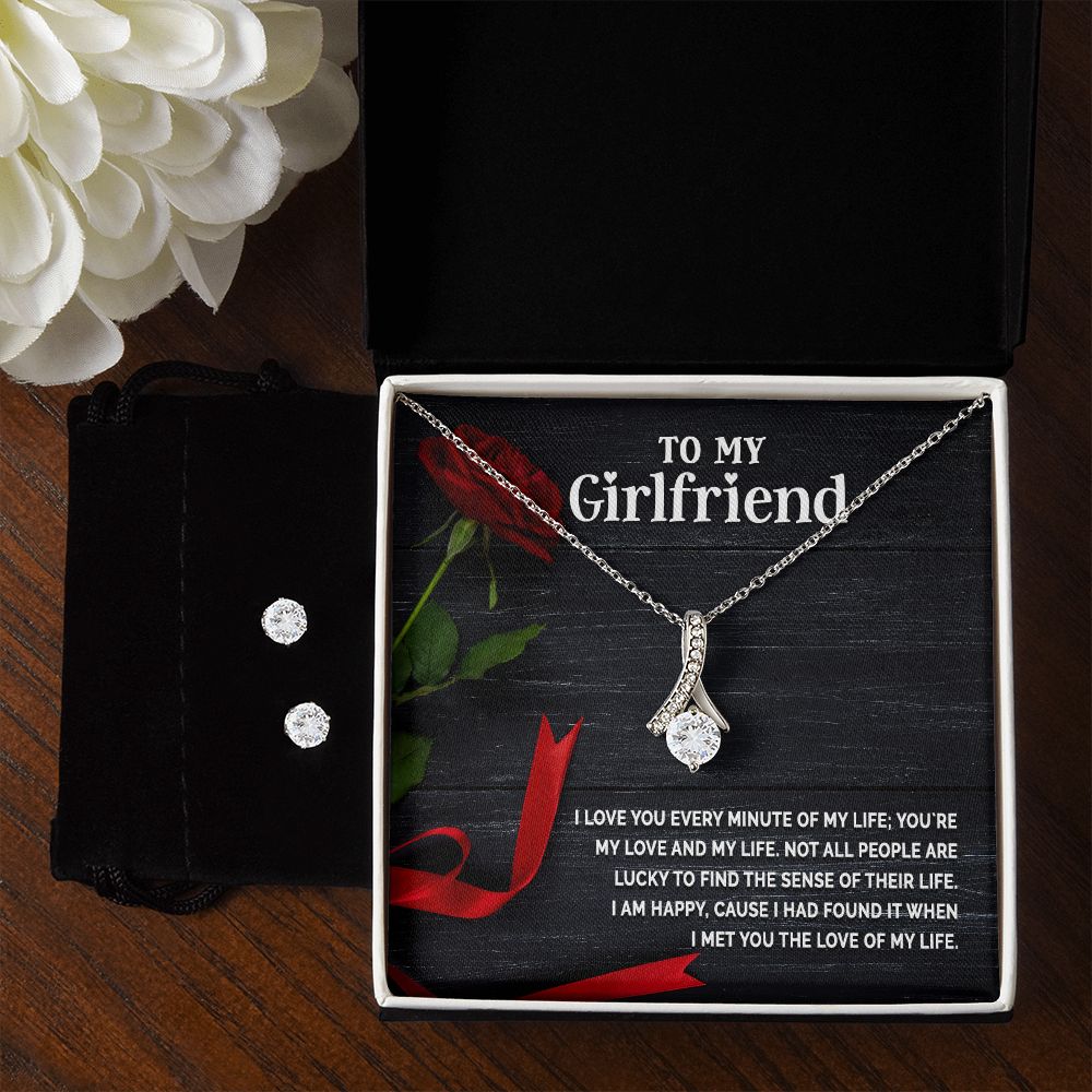 Girlfriend Jewelry Set, Necklace and Earring Set for Girlfriend | Custom Heart Design
