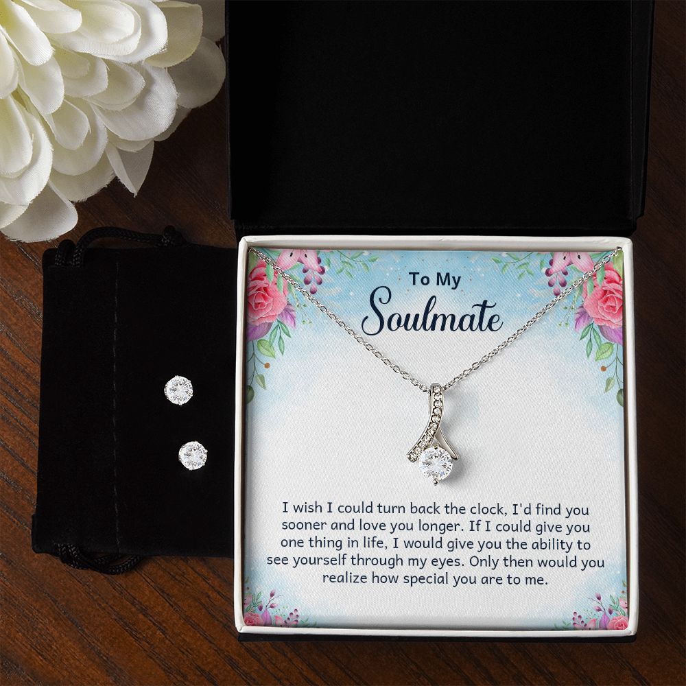 Girlfriend Jewelry Set, Necklace and Earring Set for Girlfriend | Custom Heart Design