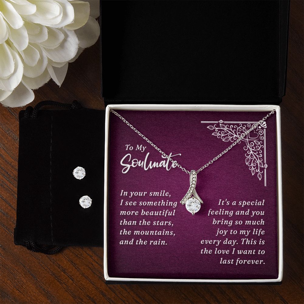 Girlfriend Jewelry Set, Necklace and Earring Set for Girlfriend | Custom Heart Design