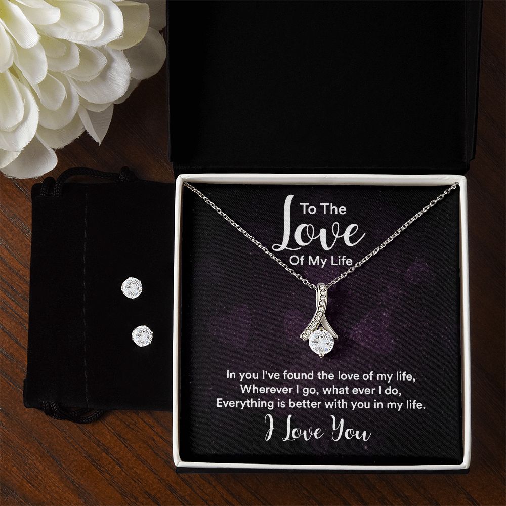 Girlfriend Jewelry Set, Necklace and Earring Set for Girlfriend | Custom Heart Design