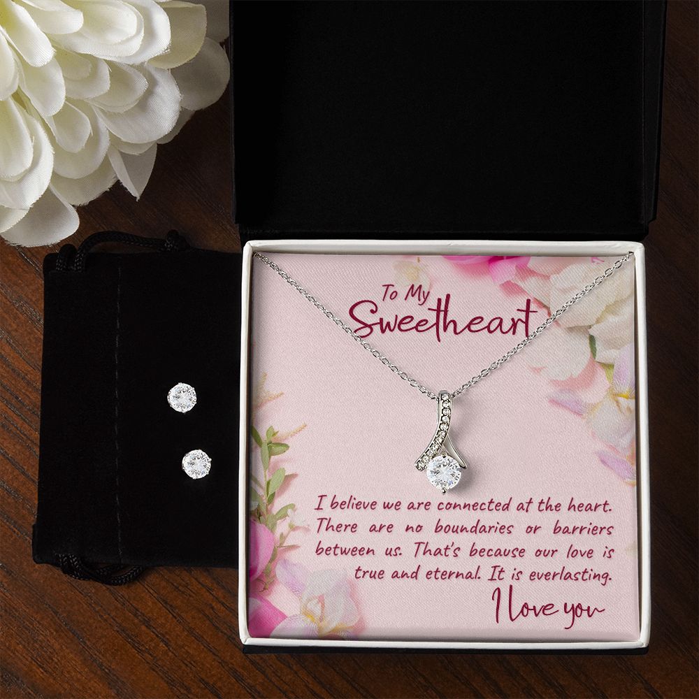 Necklace and Earring Set for Girlfriend Custom Heart Design