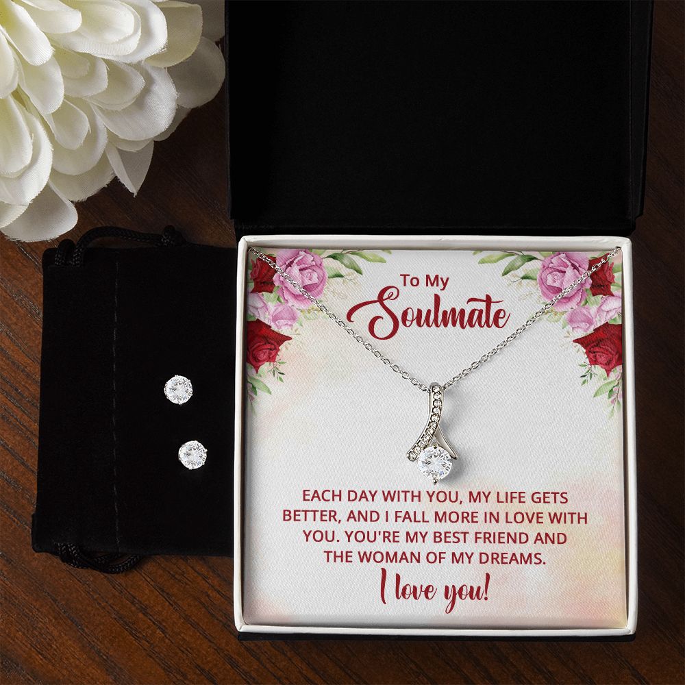 Girlfriend Jewelry Set, Necklace and Earring Set for Girlfriend | Custom Heart Design