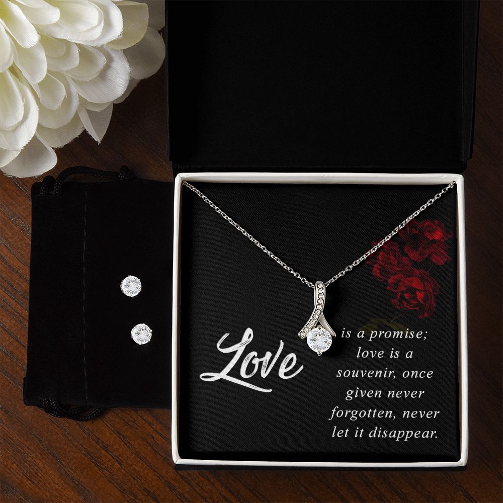Girlfriend Jewelry Set, Necklace and Earring Set for Girlfriend | Custom Heart Design