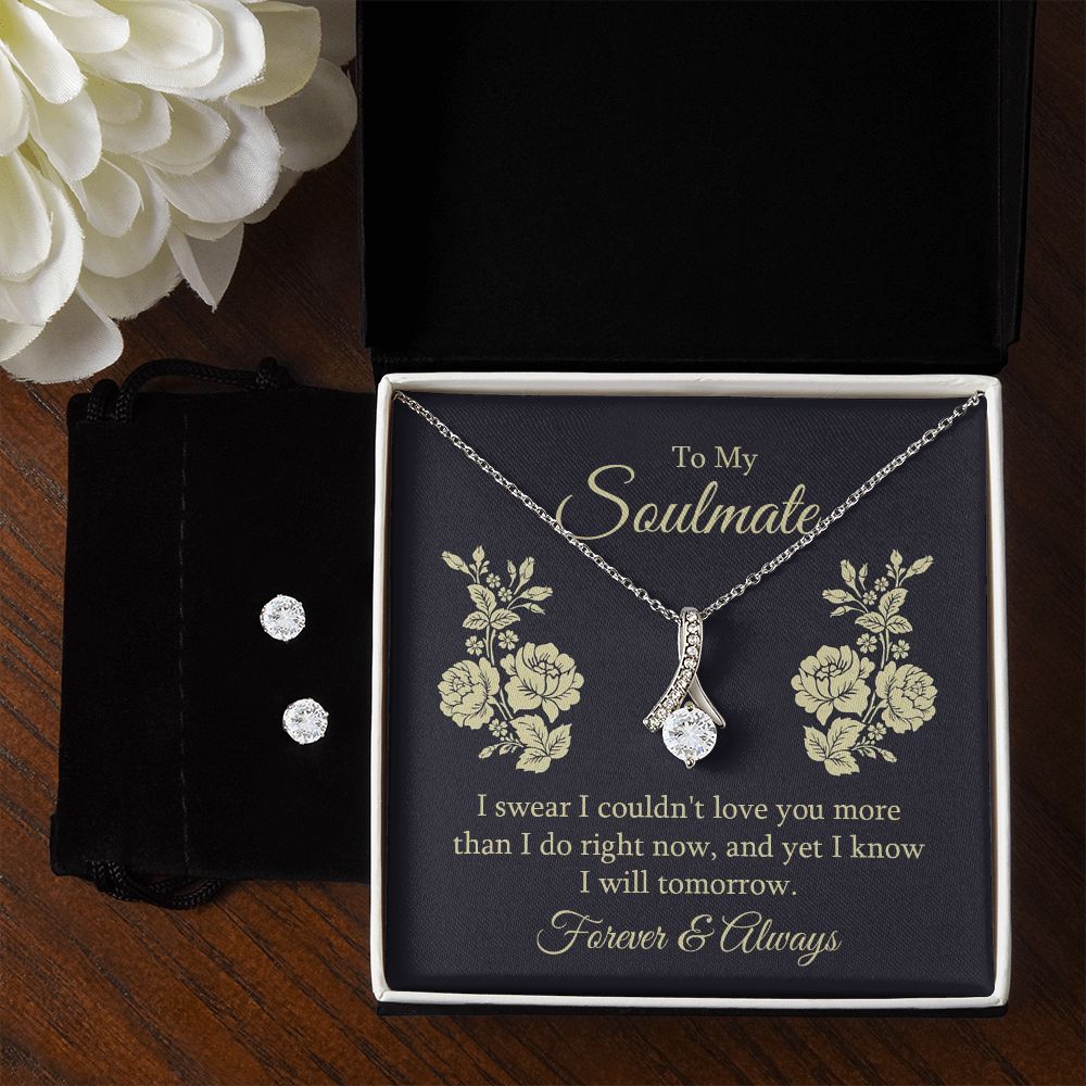 Girlfriend Jewelry Set, Necklace and Earring Set for Girlfriend | Custom Heart Design