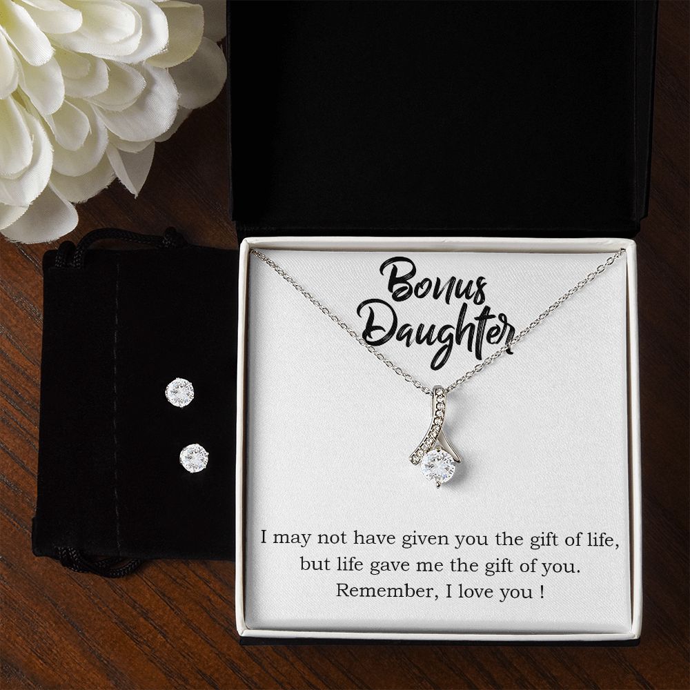 Daughter Pendant and Earring Set-The gift of you | Custom Heart Design
