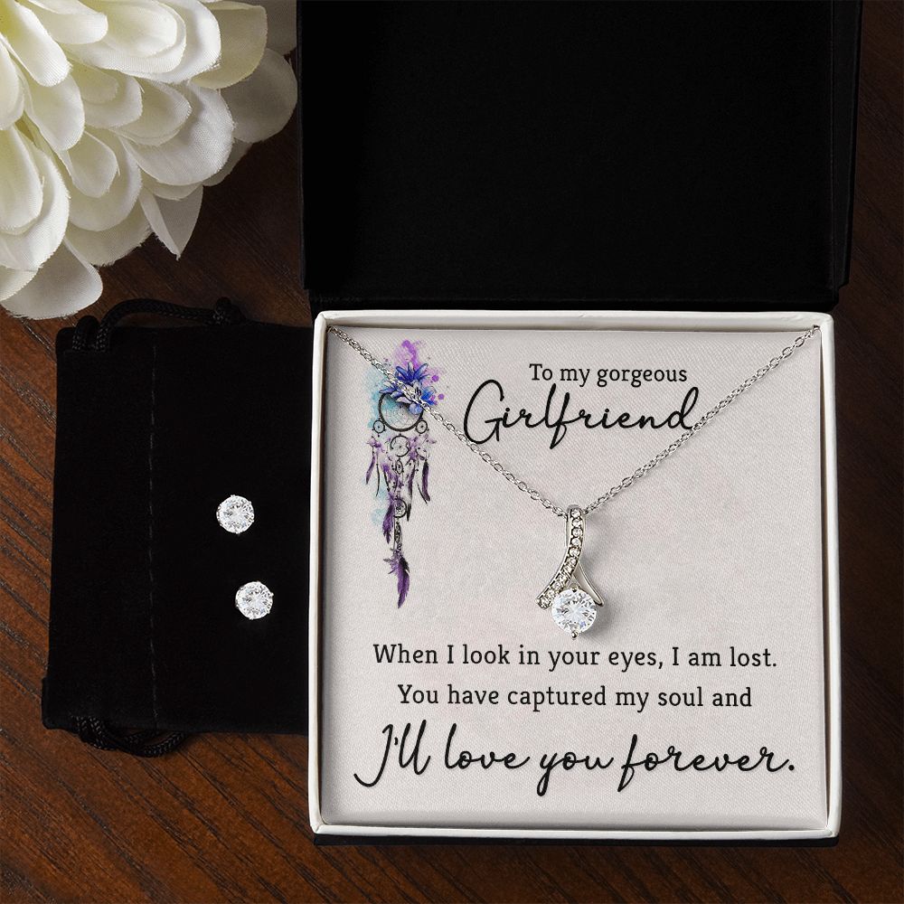 Girlfriend Jewelry Set, Heart Necklace and Earring Set | Custom Heart Design