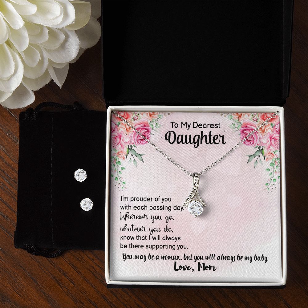 Daughter Graduation Pendant and Earring Set | Custom Heart Design