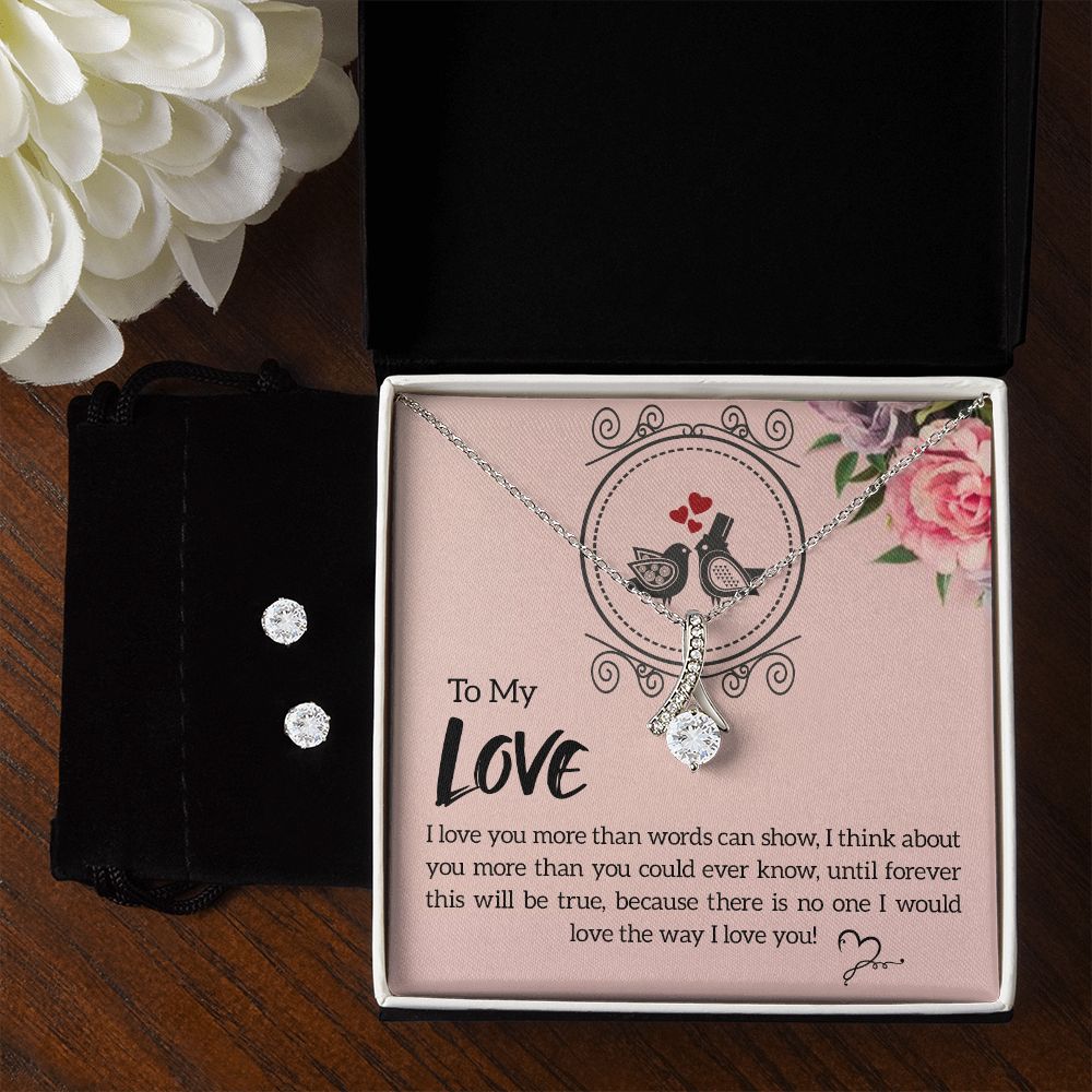 Girlfriend Jewelry Set, Necklace and Earring Set for Girlfriend | Custom Heart Design