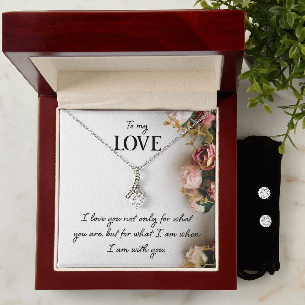 Girlfriend Jewelry Set, Necklace and Earring Set for Girlfriend | Custom Heart Design