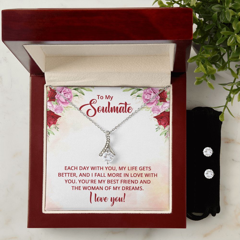 Girlfriend Jewelry Set, Necklace and Earring Set for Girlfriend | Custom Heart Design