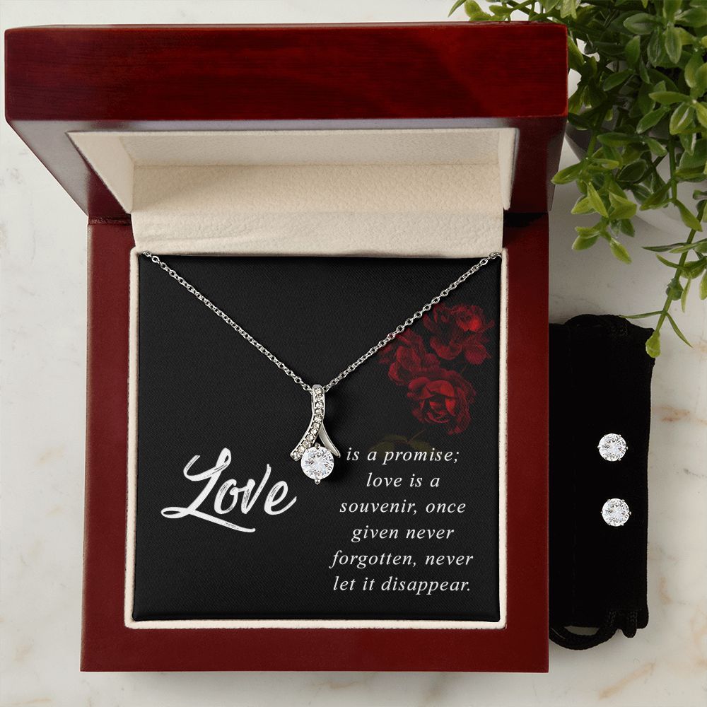 Girlfriend Jewelry Set, Necklace and Earring Set for Girlfriend | Custom Heart Design