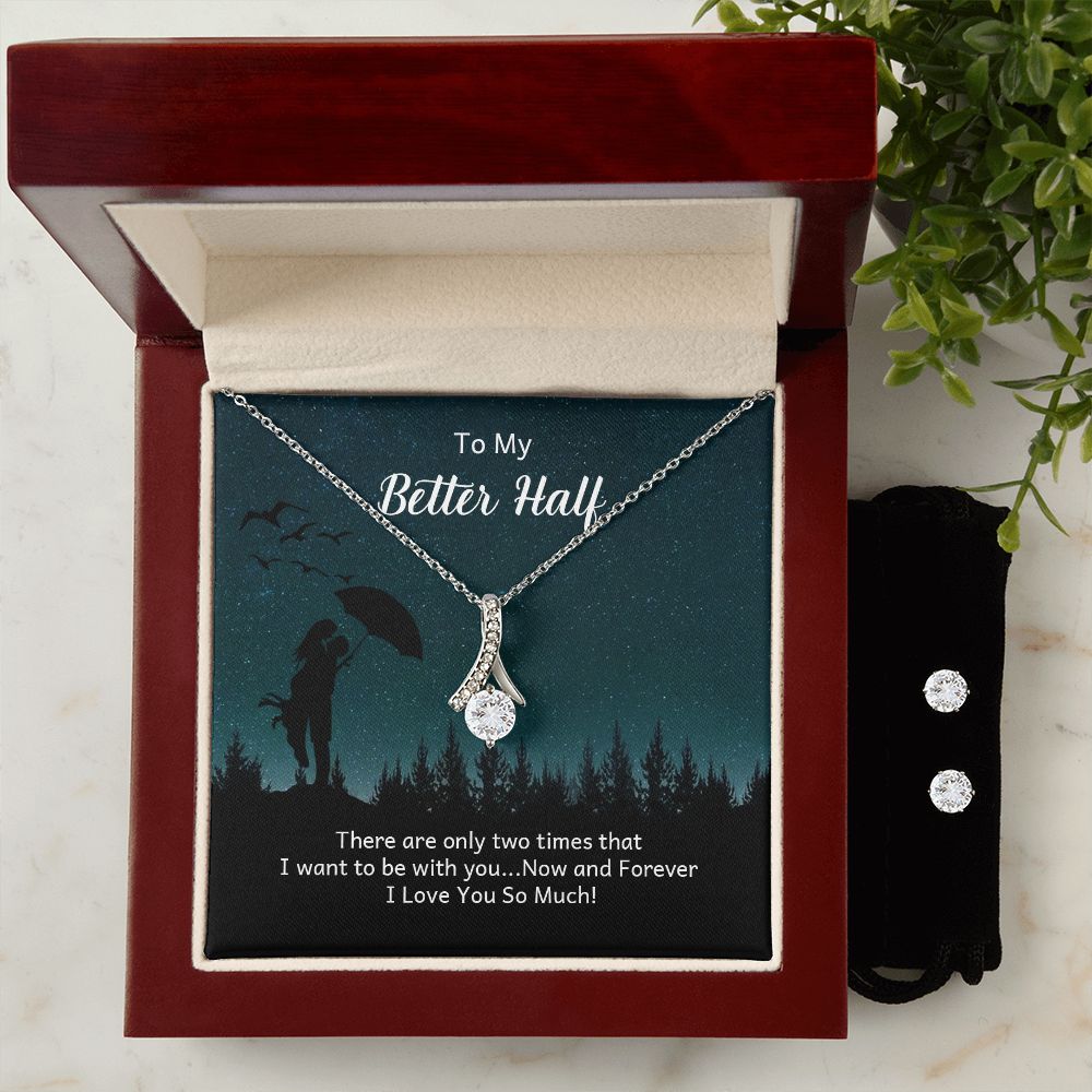 Girlfriend Jewelry Set, Necklace and Earring Set for Girlfriend | Custom Heart Design