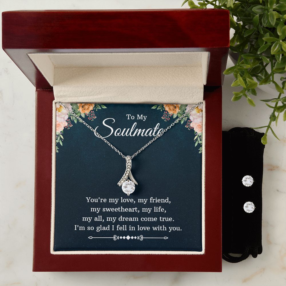 Girlfriend Jewelry Set, Necklace and Earring Set for Girlfriend | Custom Heart Design