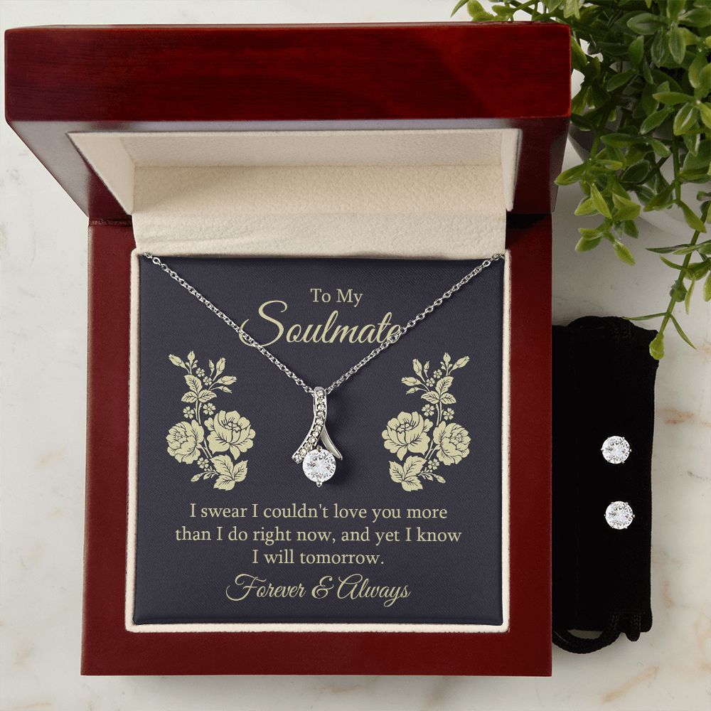 Girlfriend Jewelry Set, Necklace and Earring Set for Girlfriend | Custom Heart Design