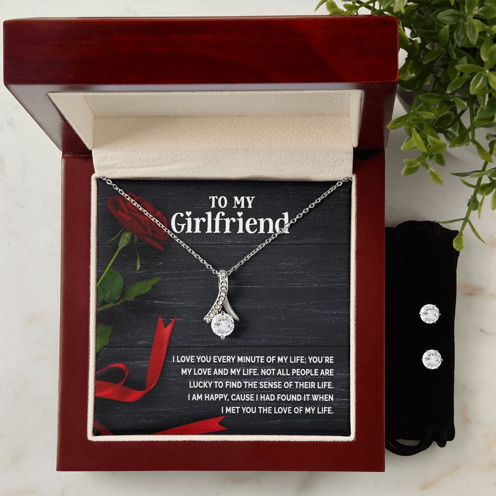 Girlfriend Jewelry Set, Necklace and Earring Set for Girlfriend | Custom Heart Design