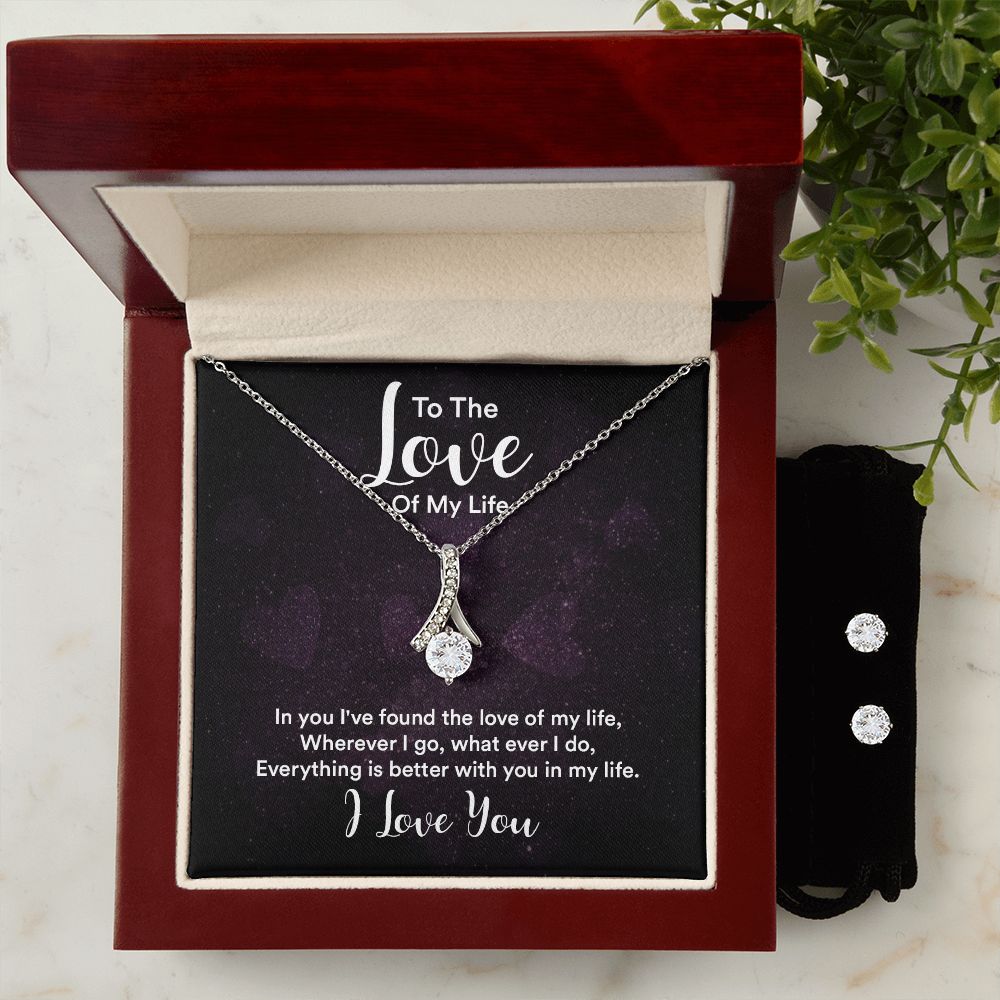 Girlfriend Jewelry Set, Necklace and Earring Set for Girlfriend | Custom Heart Design