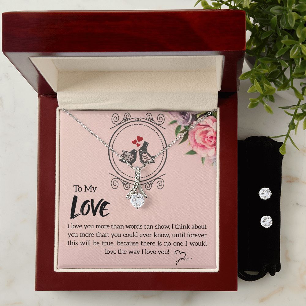 Girlfriend Jewelry Set, Necklace and Earring Set for Girlfriend | Custom Heart Design