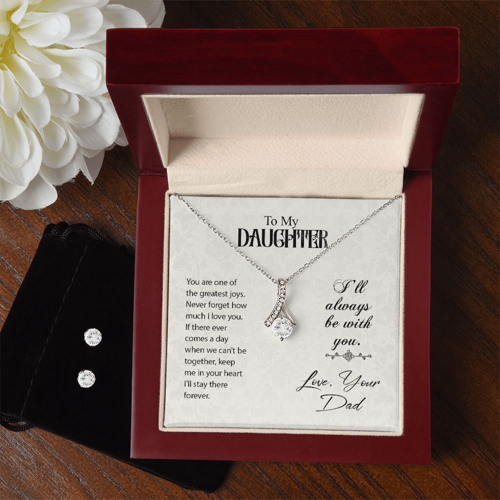 Daughter Pendant and Earring Set-My greatest joy | Custom Heart Design