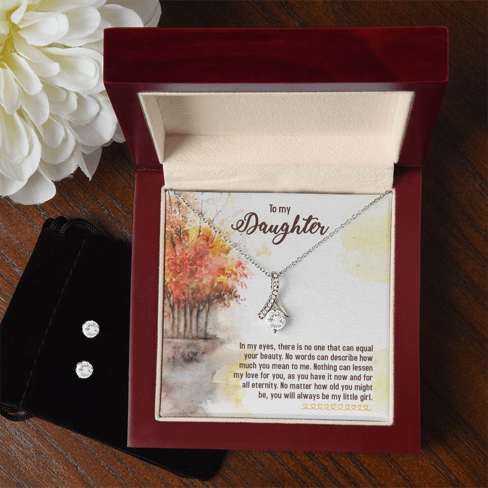 Daughter Pendant and Earring Set-In my eyes | Custom Heart Design