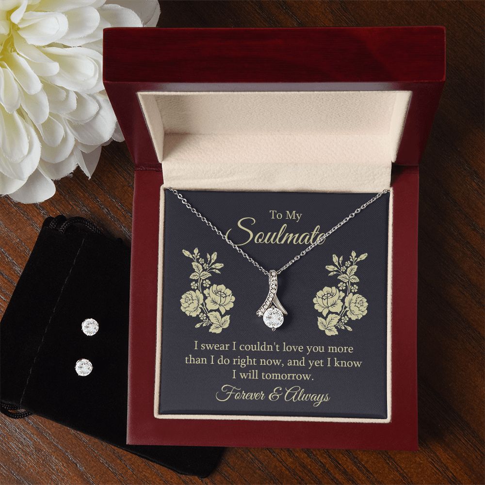 Girlfriend Jewelry Set, Necklace and Earring Set for Girlfriend | Custom Heart Design