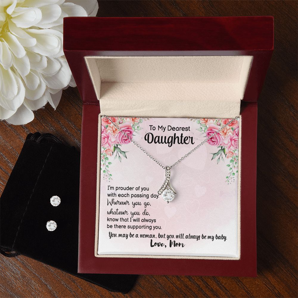 Daughter Graduation Pendant and Earring Set | Custom Heart Design