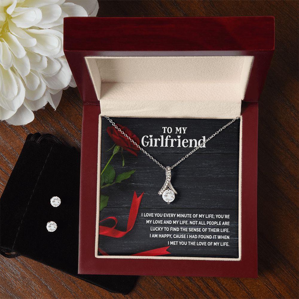 Girlfriend Jewelry Set, Necklace and Earring Set for Girlfriend | Custom Heart Design