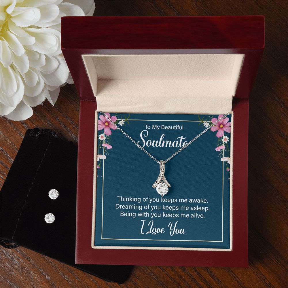 Girlfriend Jewelry Set, Necklace and Earring Set for Girlfriend | Custom Heart Design