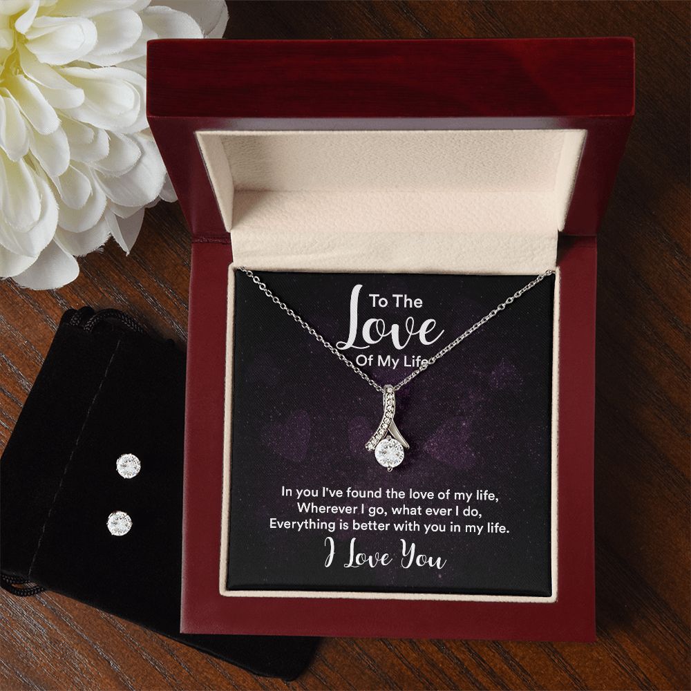 Girlfriend Jewelry Set, Necklace and Earring Set for Girlfriend | Custom Heart Design