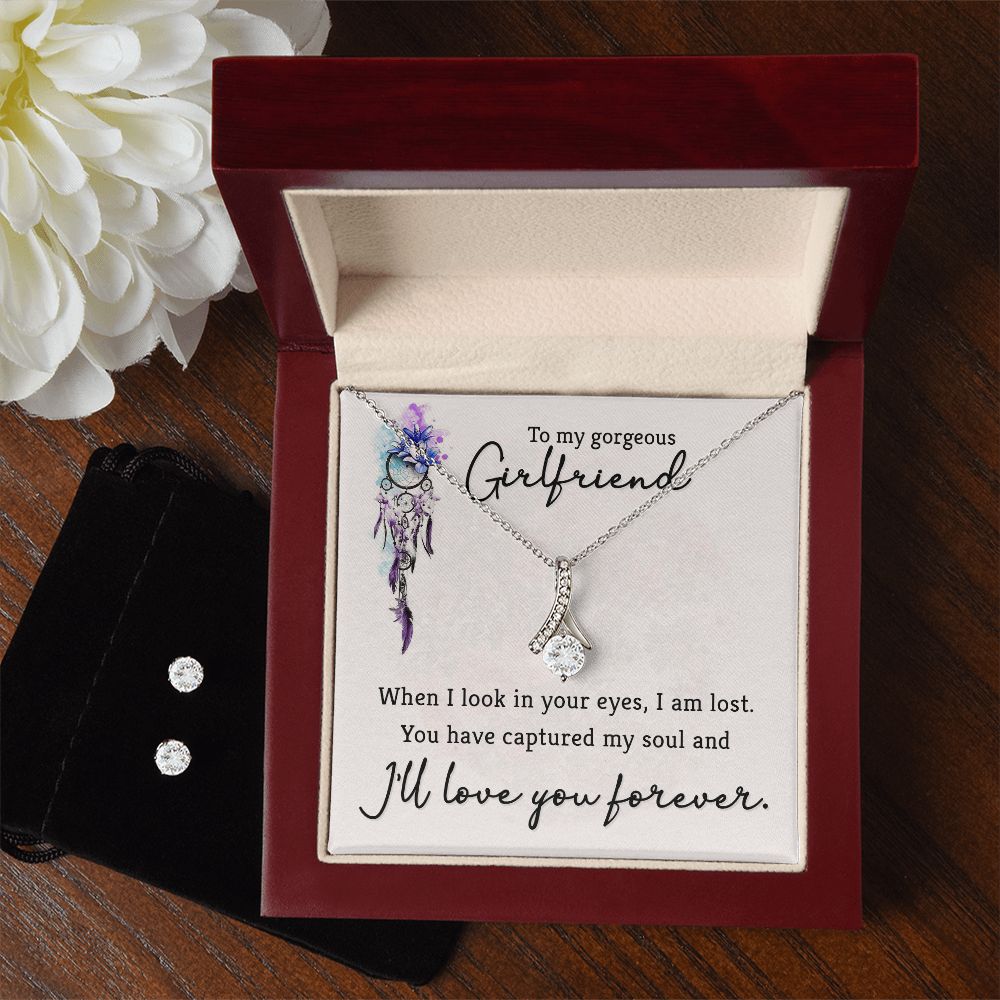 Girlfriend Jewelry Set, Heart Necklace and Earring Set | Custom Heart Design