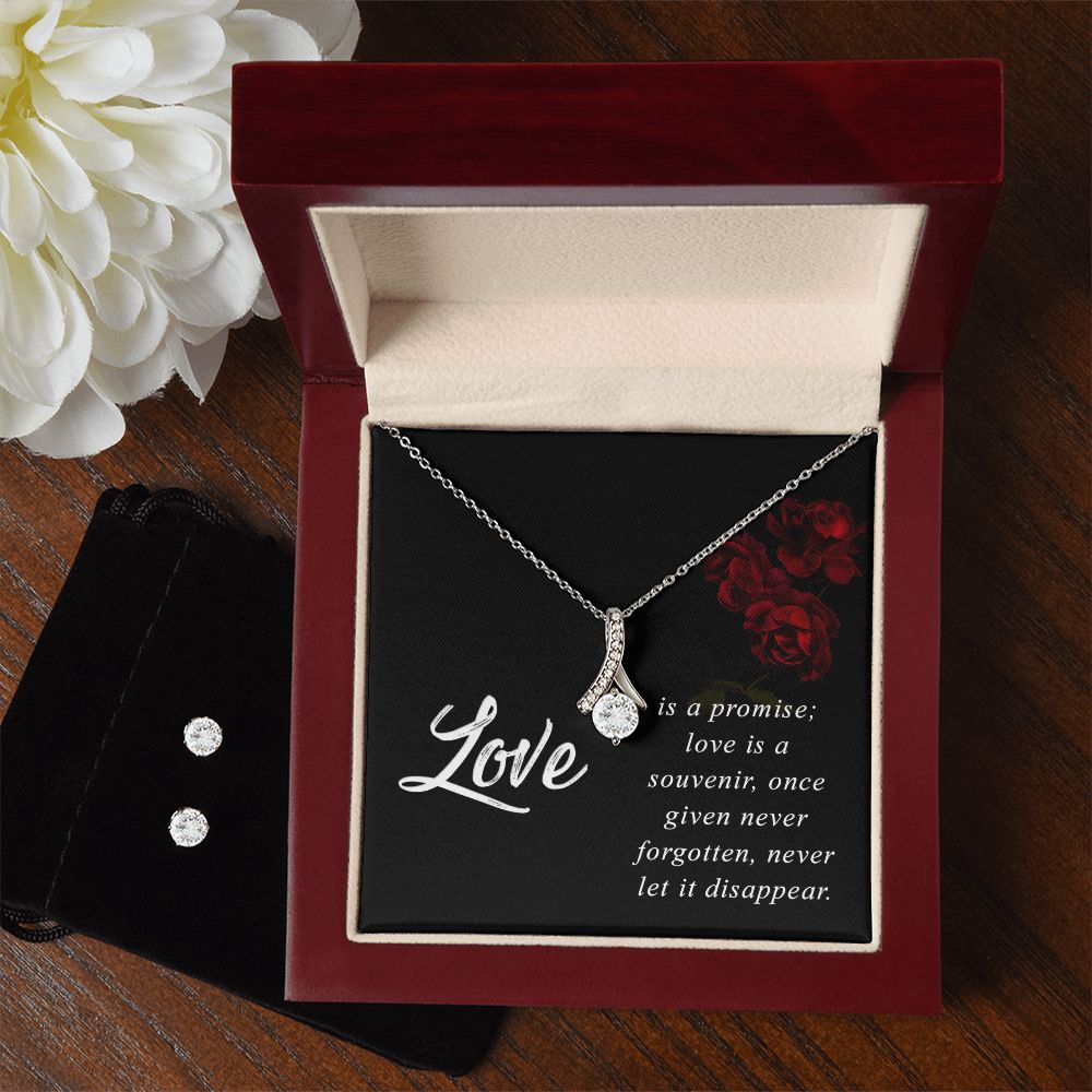 Girlfriend Jewelry Set, Necklace and Earring Set for Girlfriend | Custom Heart Design