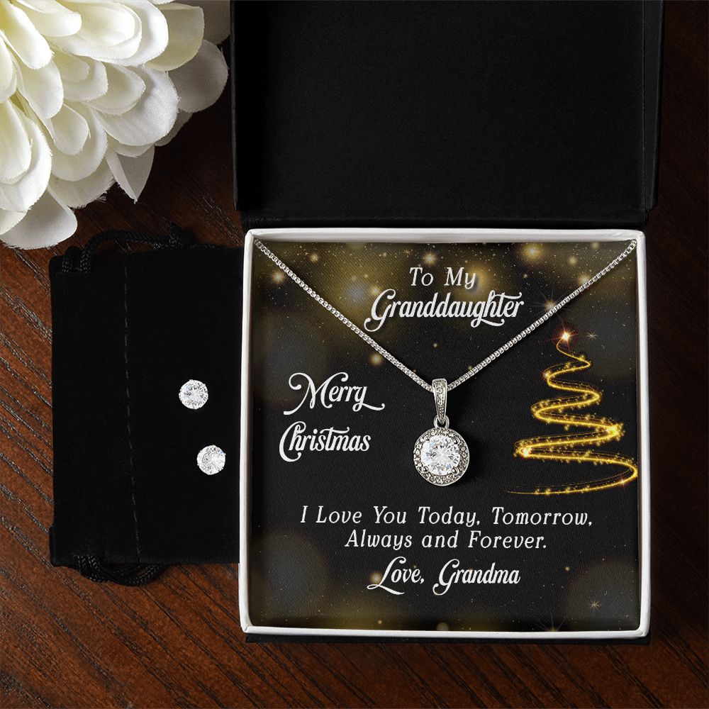 GrandDaughter Eternal Hope Necklace and Earring Set | Custom Heart Design