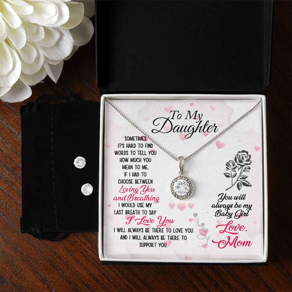Daughter Eternal Hope Necklace and Earring Set | Custom Heart Design