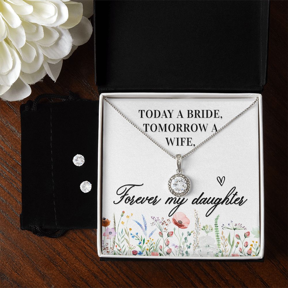 Daughter Eternal Hope Necklace and Earring Set | Custom Heart Design