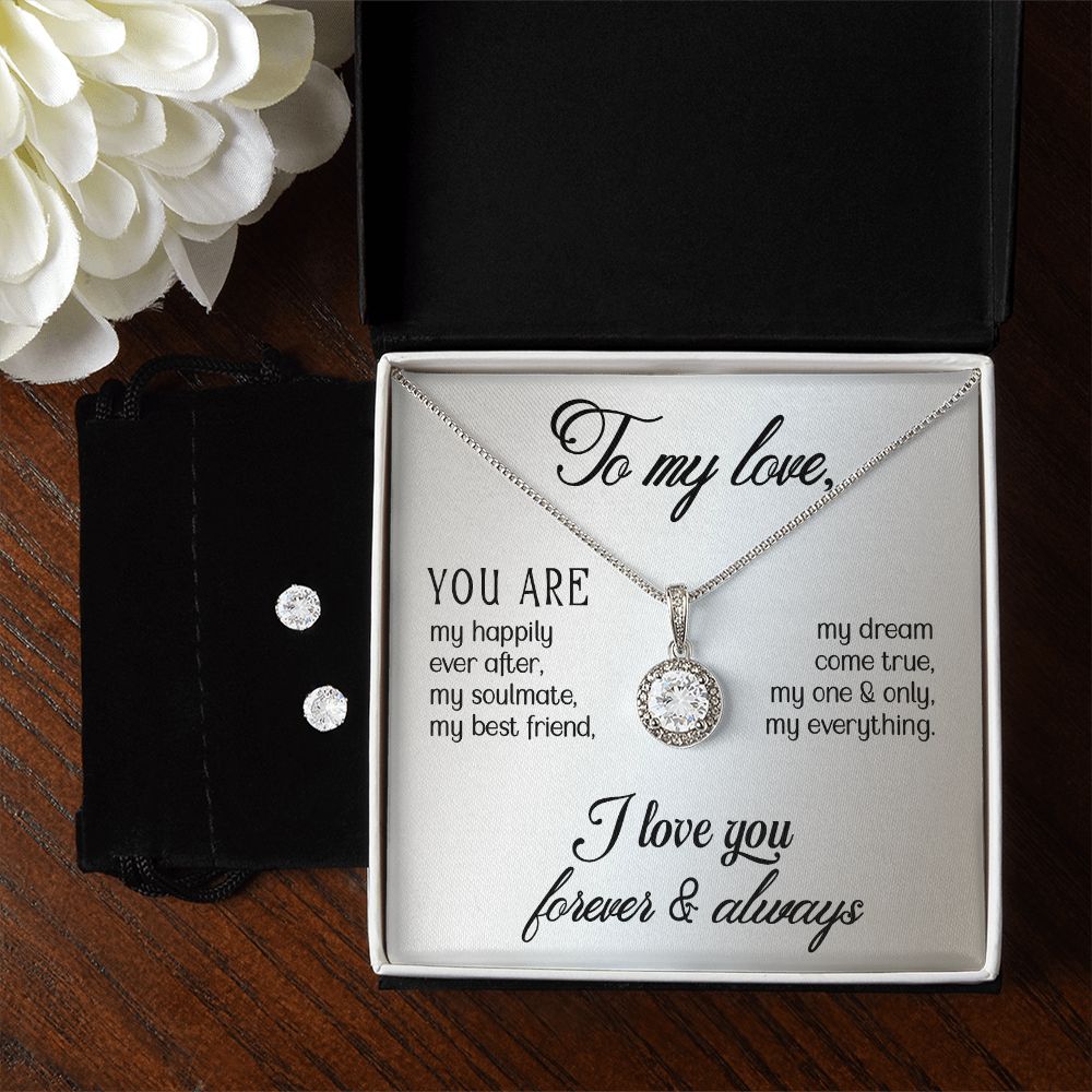 Girlfriend Necklace and Earring Set, Girlfriend Jewelry Gift Set | Custom Heart Design