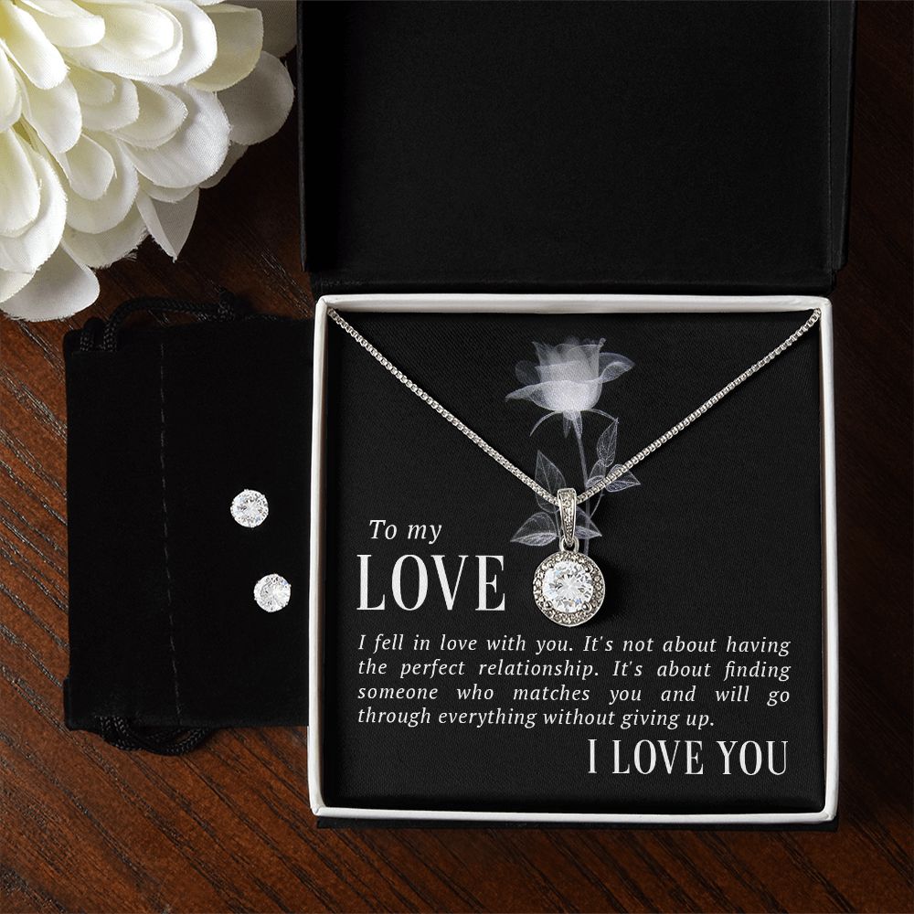 Girlfriend Necklace and Earring Set, Girlfriend Jewelry Gift Set | Custom Heart Design