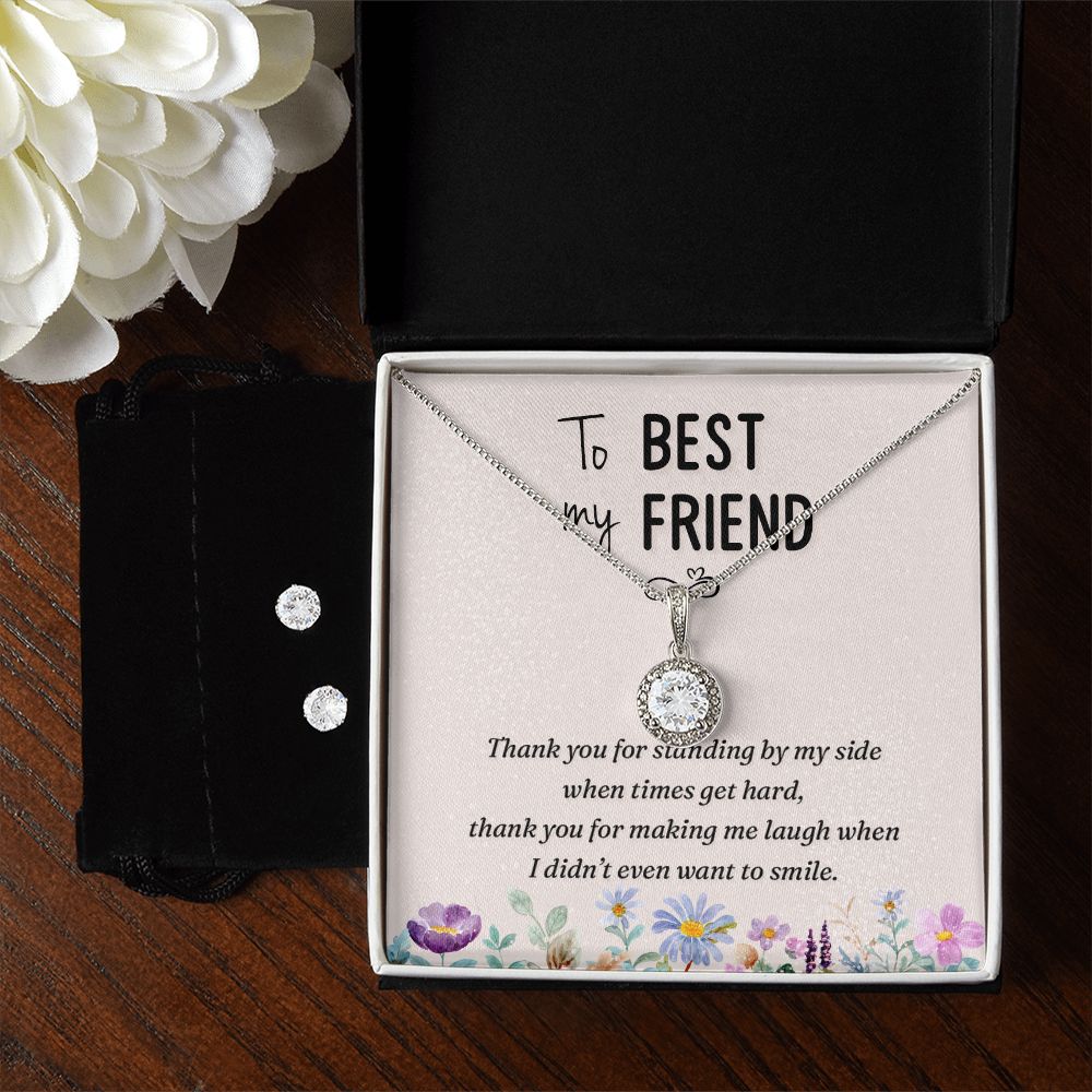 Mom Solitaire Jewelry Set-You are my best friend | Custom Heart Design