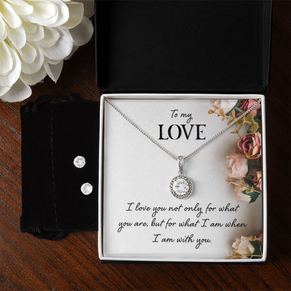 Girlfriend Necklace and Earring Set, Girlfriend Jewelry Gift Set | Custom Heart Design
