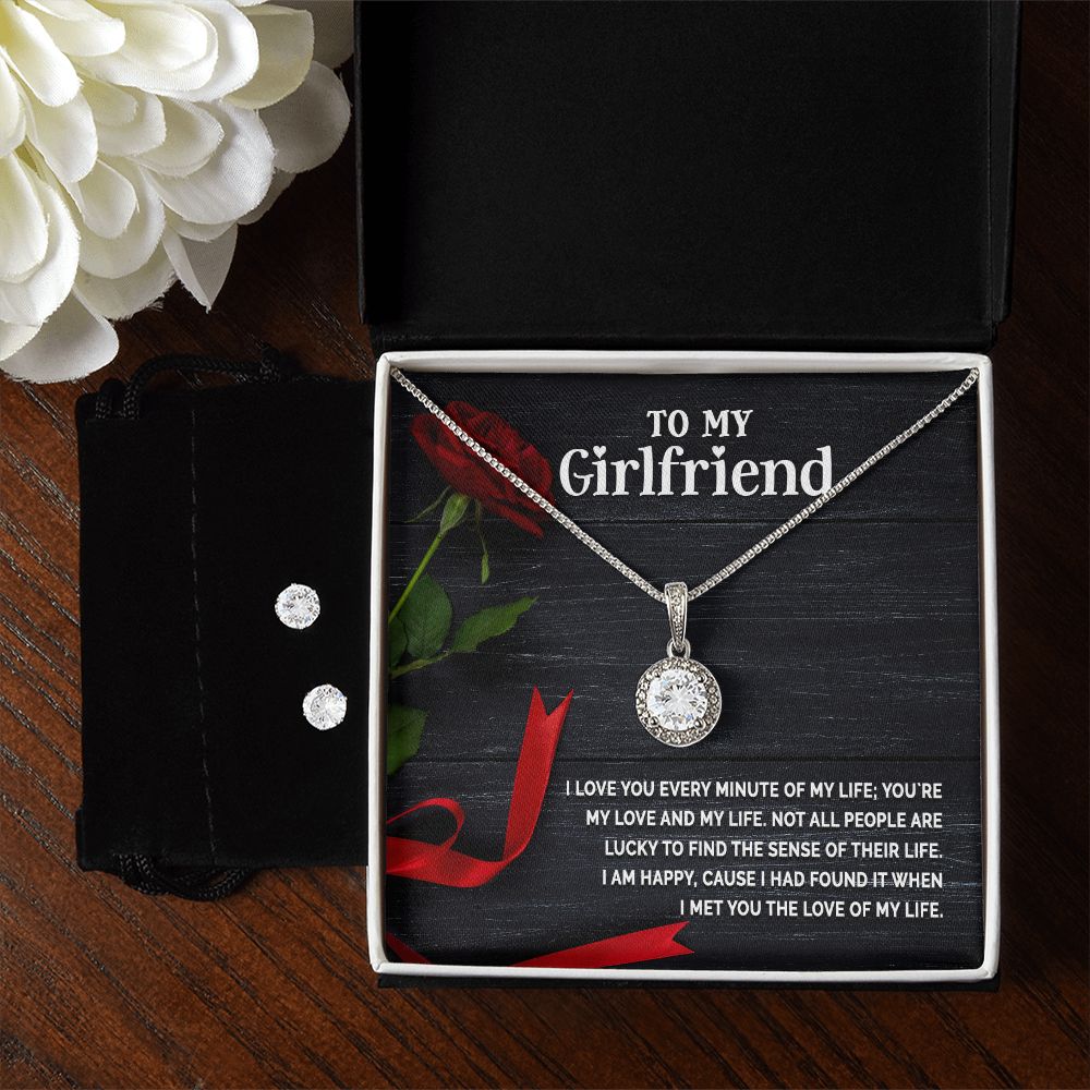 Girlfriend Necklace and Earring Set, Girlfriend Jewelry Gift Set | Custom Heart Design