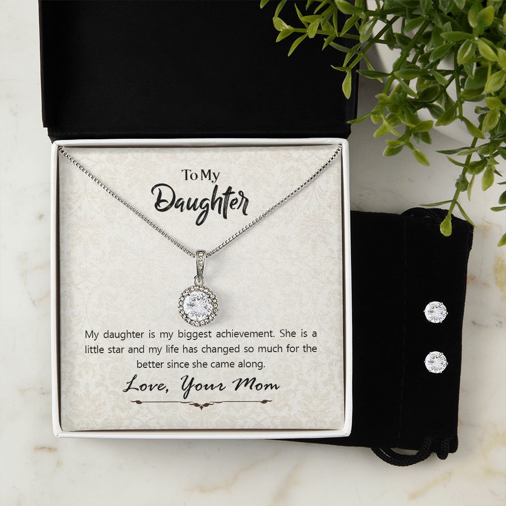 Daughter Eternal Hope Necklace and Earring Set | Custom Heart Design