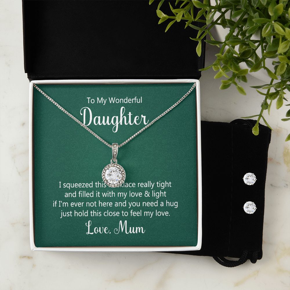 Daughter Eternal Hope Necklace and Earring Set | Custom Heart Design