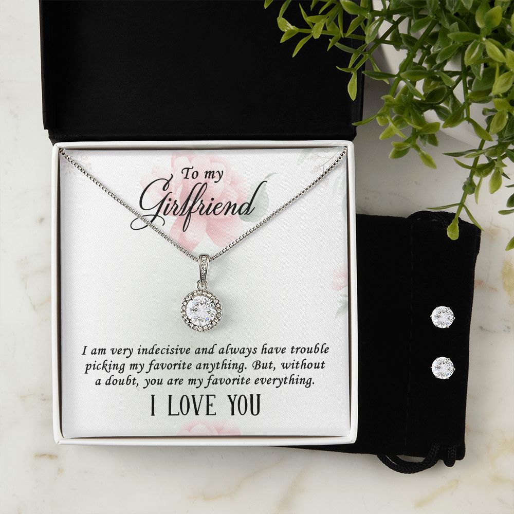Girlfriend Necklace and Earring Set, Girlfriend Jewelry Gift Set | Custom Heart Design