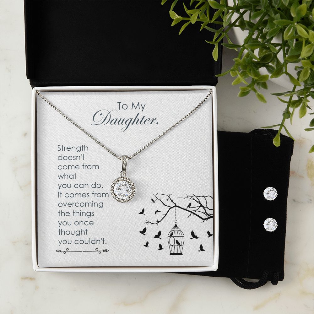 Daughter Eternal Hope Necklace and Earring Set | Custom Heart Design