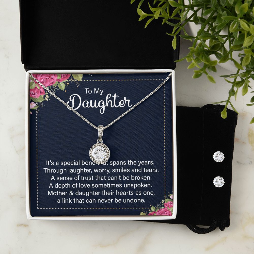 Daughter Eternal Hope Necklace and Earring Set | Custom Heart Design