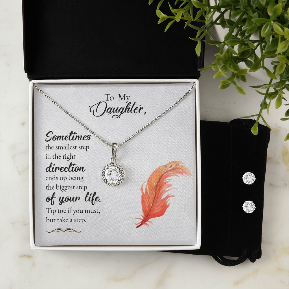 Daughter Eternal Hope Necklace and Earring Set | Custom Heart Design