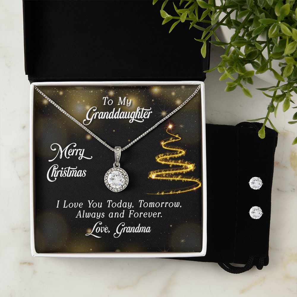 GrandDaughter Eternal Hope Necklace and Earring Set | Custom Heart Design
